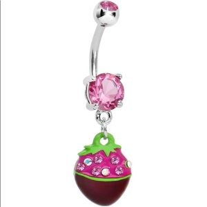 Chocolate Covered Strawberry Belly Ring Free Gift